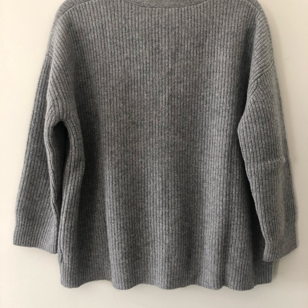 Jenni Kayne Gray Ribbed Wool-Blend Cardigan - Picture 3 of 6